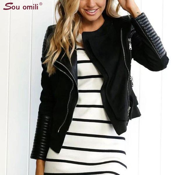 spliced faux leather suede jacket women black moto coat punk camel suede jaquetas couro casaco chaquetas pu slim jacket
spliced faux leather suede jacket women black moto coat punk camel suede jaquetas couro casaco chaquetas pu slim jacket