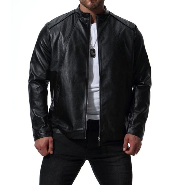 2019 autumn mens clothes with fashion collar-type men's locomotive style pu leather jacket wash pu leather jacket, Black
2019 autumn mens clothes with fashion collar-type men's locomotive style pu leather jacket wash pu leather jacket, Black