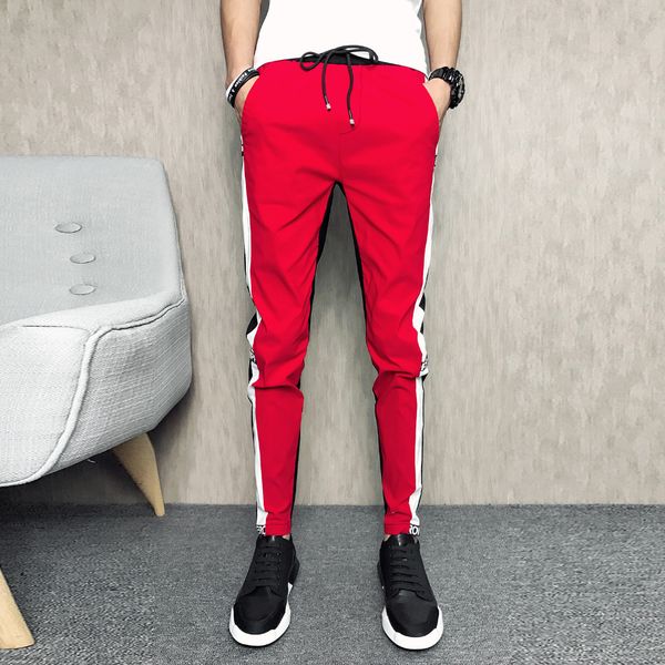 summer brand new men pants personality patchwork color slim fit casual pants men striped streetwear hip hop trousers mens red 33, Black
summer brand new men pants personality patchwork color slim fit casual pants men striped streetwear hip hop trousers mens red 33, Black