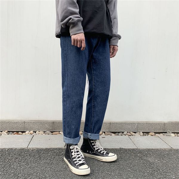wholesale 2020 korean solid color jeans men's japanese casual wide leg pants youth sloppy handsome loose straight harem trousers, Blue
wholesale 2020 korean solid color jeans men's japanese casual wide leg pants youth sloppy handsome loose straight harem trousers, Blue