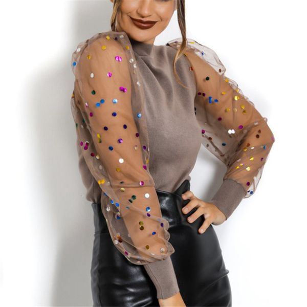 perspective mesh shirt female 2020 spring autumn women colorful spots polka dots slim brown casual bottom chiffon blouse, White
perspective mesh shirt female 2020 spring autumn women colorful spots polka dots slim brown casual bottom chiffon blouse, White
