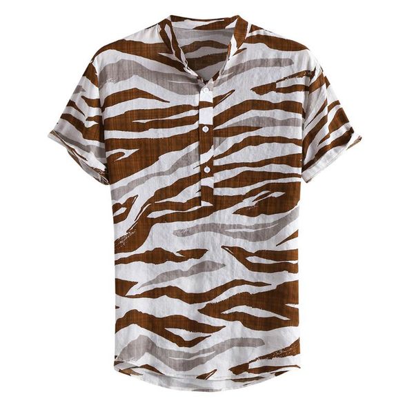 2020 summer men's hawaiian shirt fashion strip print short sleeve stand collar linen streetwear shirt men chemise homme, White;black
2020 summer men's hawaiian shirt fashion strip print short sleeve stand collar linen streetwear shirt men chemise homme, White;black