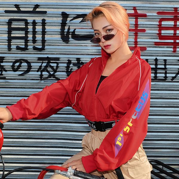 women's jacket bomber coat streetwear new fashion waist locomotive wind collar windproof kurtka damska spring and autumn, Black;brown
women's jacket bomber coat streetwear new fashion waist locomotive wind collar windproof kurtka damska spring and autumn, Black;brown