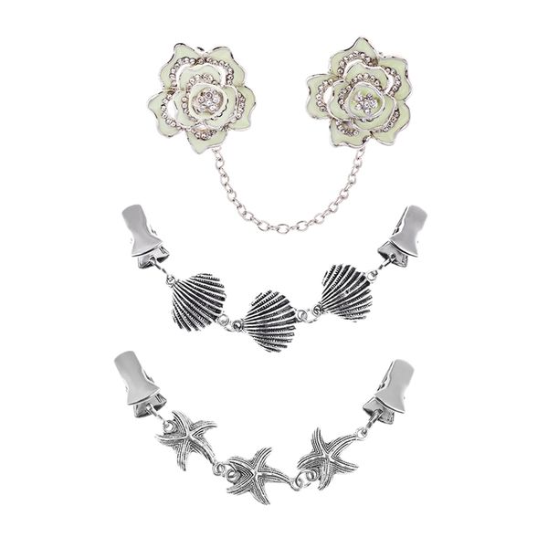 3 piece sweater cardigan brooch shawl duck clip clothes decorative shell starfish pin brooch metal buckle, Gray
3 piece sweater cardigan brooch shawl duck clip clothes decorative shell starfish pin brooch metal buckle, Gray