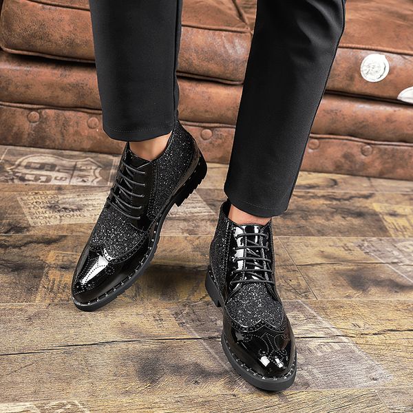 brand spring and autumn new men's shoes classic simple and comfortable business sequins high to help lok fu shoes, Black
brand spring and autumn new men's shoes classic simple and comfortable business sequins high to help lok fu shoes, Black