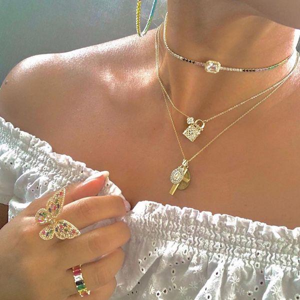rainbow birthstone cz wedding choker necklace tennis cz chain gorgeous trendy butterfly ring european women elegance jewelry set, Silver
rainbow birthstone cz wedding choker necklace tennis cz chain gorgeous trendy butterfly ring european women elegance jewelry set, Silver