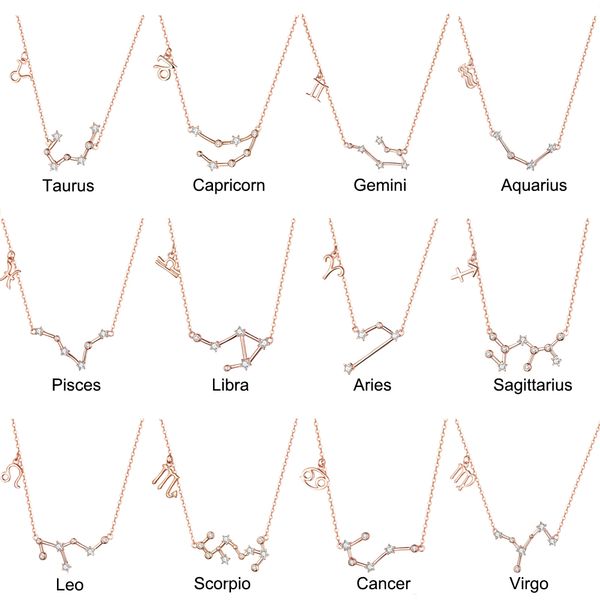 bisaer 925 sterling silver twelve constellation necklaces star sign pendants necklaces for women silver jewelry collar
bisaer 925 sterling silver twelve constellation necklaces star sign pendants necklaces for women silver jewelry collar