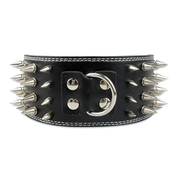 3 inch wide spikes studded leather pet dog collar for large breeds pitbull doberman m l xl sizes
3 inch wide spikes studded leather pet dog collar for large breeds pitbull doberman m l xl sizes