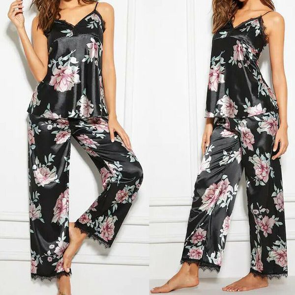 2019 new women soft pyjamas sets ladies floral printed v-neck lace sleeveless nightwear homewear pjs clothing, Blue;gray
2019 new women soft pyjamas sets ladies floral printed v-neck lace sleeveless nightwear homewear pjs clothing, Blue;gray
