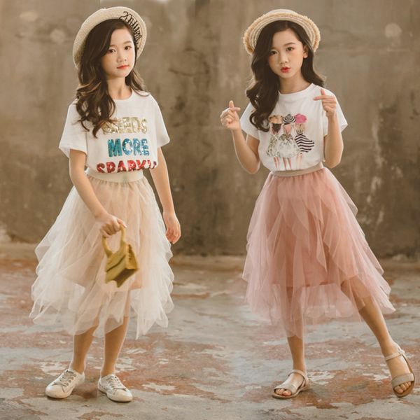 girl wear sequins letter outfits suit new summer party princess costume kids t-shirt irregular mesh skirt two-piece clothes sets, White
girl wear sequins letter outfits suit new summer party princess costume kids t-shirt irregular mesh skirt two-piece clothes sets, White
