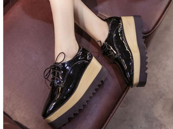 women's shoes in spring and autumn slope heel thick bottom waterproof table square head@1018, Black
women's shoes in spring and autumn slope heel thick bottom waterproof table square head@1018, Black