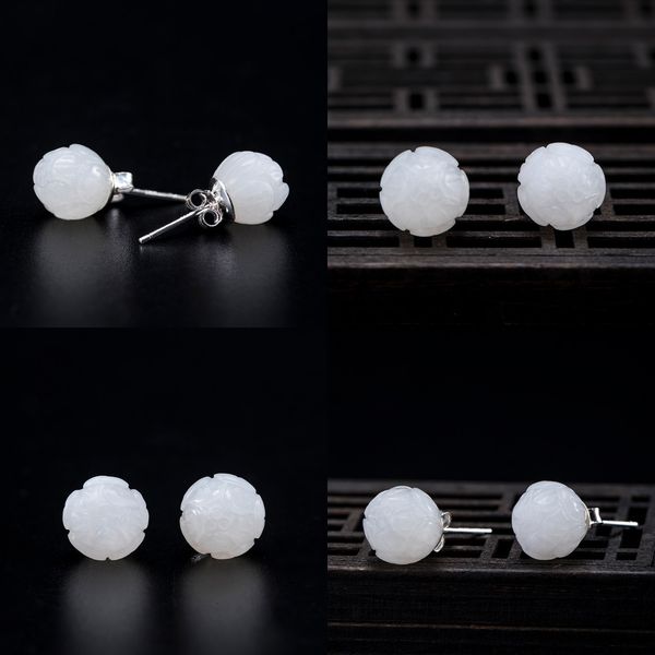 925 n jade flower ear nail women's s tremella decorate antique literature aestheticism joker ear rings for ladies infinity bracelets, Golden
925 n jade flower ear nail women's s tremella decorate antique literature aestheticism joker ear rings for ladies infinity bracelets, Golden