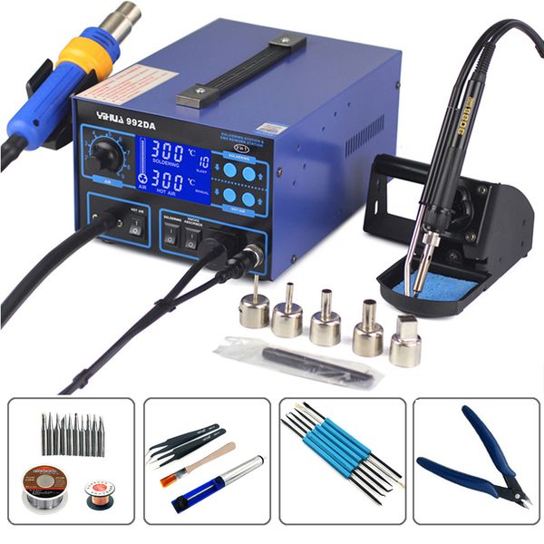 yihua 992da 3 in 1 110v/220v air rework soldering iron station lcd digital display heat gun with sleep smoking solder iron
yihua 992da 3 in 1 110v/220v air rework soldering iron station lcd digital display heat gun with sleep smoking solder iron