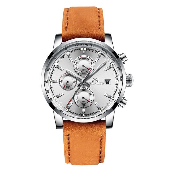 megalith luxury mens watch fashion chronograph analog quartz watch waterproof genuine leather wristwatch men relogio masculino, Slivery;brown
megalith luxury mens watch fashion chronograph analog quartz watch waterproof genuine leather wristwatch men relogio masculino, Slivery;brown
