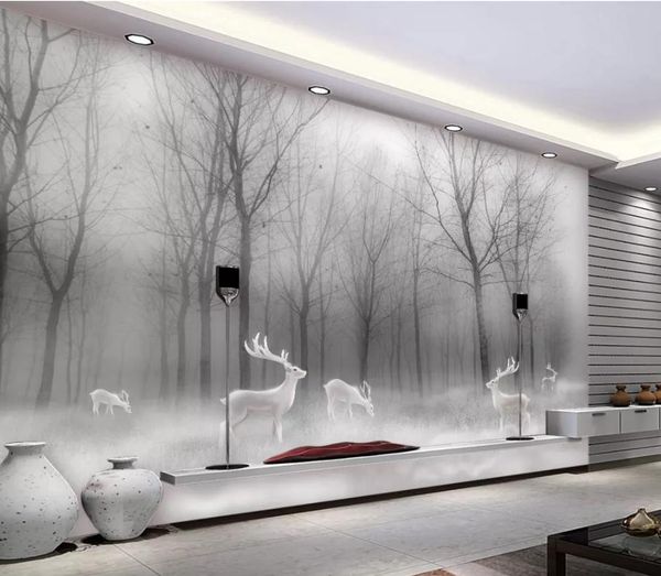room modern wallpaper forest elk abstract woods black and white landscape tv background wall
room modern wallpaper forest elk abstract woods black and white landscape tv background wall