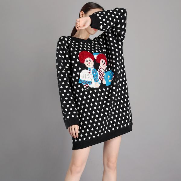 spring autumn loose korean lazy style new sweater female pullover round neck christmas sweater oversized women, White;black
spring autumn loose korean lazy style new sweater female pullover round neck christmas sweater oversized women, White;black