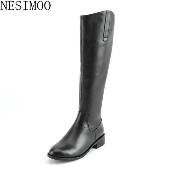 nesimoo 2019 fashion women boots round toe genuine leather square med heel zipper basic black all match ladies shoes size 34-40
nesimoo 2019 fashion women boots round toe genuine leather square med heel zipper basic black all match ladies shoes size 34-40