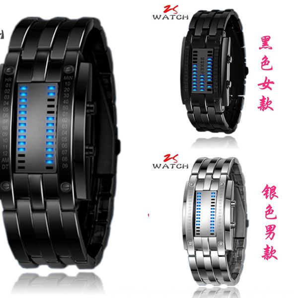 double row lamp waterproof tungsten steel men's fashion couple steel belt student watch binary led watch, Blue
double row lamp waterproof tungsten steel men's fashion couple steel belt student watch binary led watch, Blue