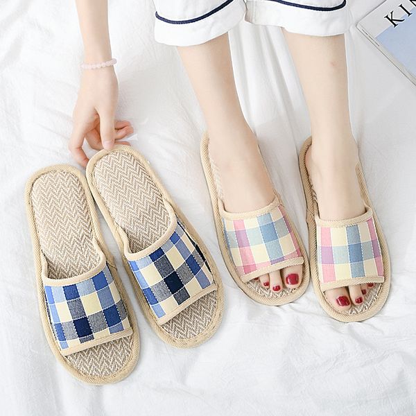 plaid men and women linen slippers lovers slippers home indoor non-slippery floor home shoes indoor shoes, Black
plaid men and women linen slippers lovers slippers home indoor non-slippery floor home shoes indoor shoes, Black
