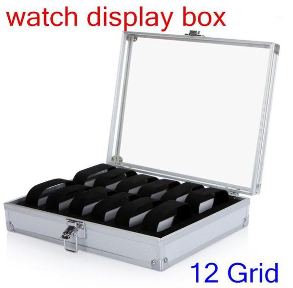 wrist watch display holder box aluminium container 12 grid jewelry watch storage holder organizer case quality1, Black;blue
wrist watch display holder box aluminium container 12 grid jewelry watch storage holder organizer case quality1, Black;blue