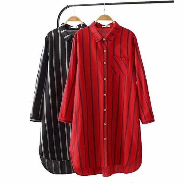 plus size cotton stripped women long blouse 2019 spring fall casual ladies loose red pockets shirts women black, White
plus size cotton stripped women long blouse 2019 spring fall casual ladies loose red pockets shirts women black, White