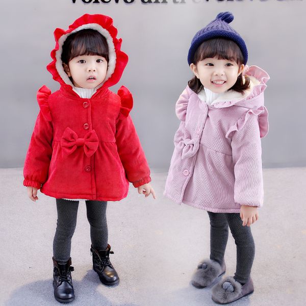 girls thicken and pile large bows decorate corduroy cotton-padded jackets, Blue;gray
girls thicken and pile large bows decorate corduroy cotton-padded jackets, Blue;gray
