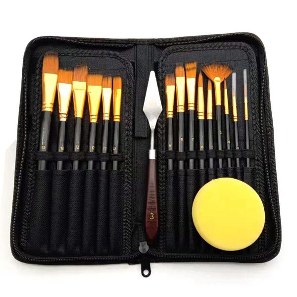 17pcs / набор исполнитель paint brush set с canvas bag шпателем губки для кисти ойл акриловых рисованных картин художественных принадлежност
17pcs / набор исполнитель paint brush set с canvas bag шпателем губки для кисти ойл акриловых рисованных картин художественных принадлежност