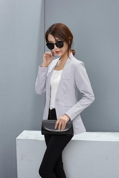 fashion office lady solid women blazers and jackets notched slim full sleeve lady coat single button regular blazer feminino, White;black
fashion office lady solid women blazers and jackets notched slim full sleeve lady coat single button regular blazer feminino, White;black