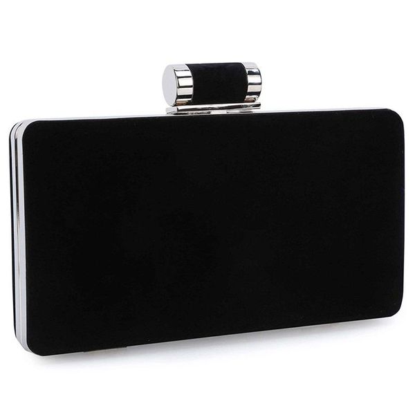 women's formal evening bags velvet wedding prom party clutch purses(black