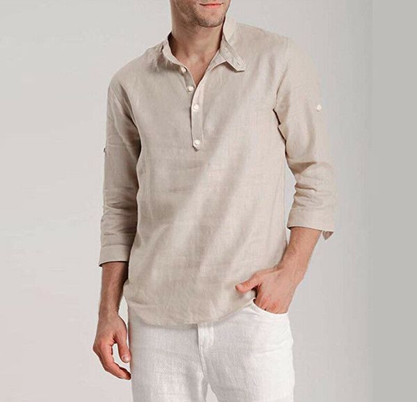 2019 new fashion style man's casual shirts male three quarter sleeve stand collar soft shirts plus size 3 colors, White;black
2019 new fashion style man's casual shirts male three quarter sleeve stand collar soft shirts plus size 3 colors, White;black