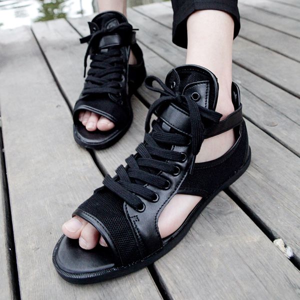 mens roman gladiator open toe beach sandals lace up casual high shoes cut out breathable black new c653
mens roman gladiator open toe beach sandals lace up casual high shoes cut out breathable black new c653