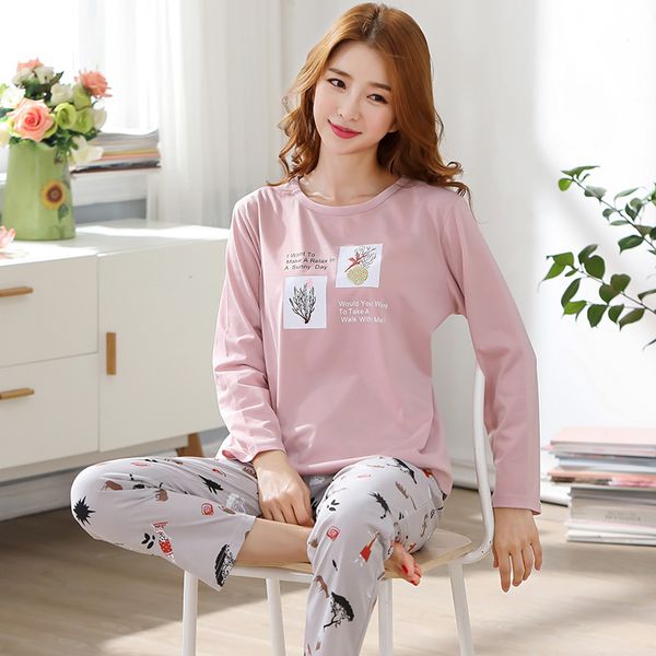 autumn pajamas set women print 100% cotton long sleeve pijama femme girl spring sleepwear nightgown loose home set sleepwear, Blue;gray
autumn pajamas set women print 100% cotton long sleeve pijama femme girl spring sleepwear nightgown loose home set sleepwear, Blue;gray