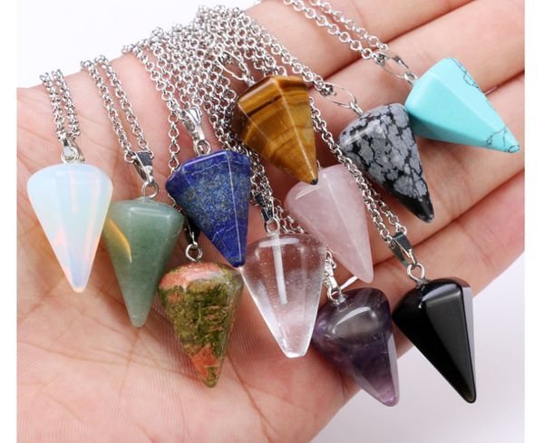 foreign trade jewelry network explosion european and american fashion pendulum bullet natural stone crystal hexagonal pendant necklace, Silver
foreign trade jewelry network explosion european and american fashion pendulum bullet natural stone crystal hexagonal pendant necklace, Silver
