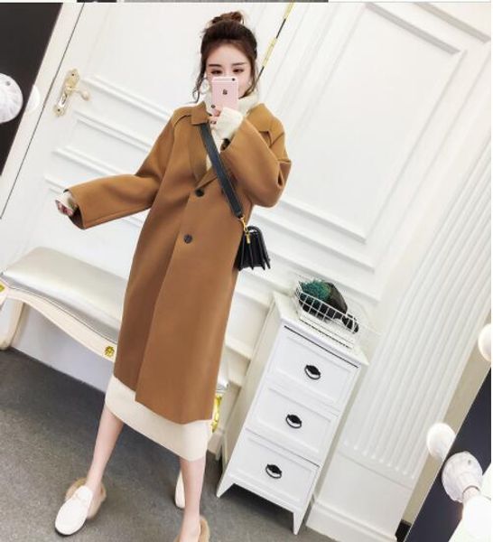 2019 new autumn winter wool coat cashmere middle length women's coats slim trench coats large size ladies' cloth outwear over, Black
2019 new autumn winter wool coat cashmere middle length women's coats slim trench coats large size ladies' cloth outwear over, Black