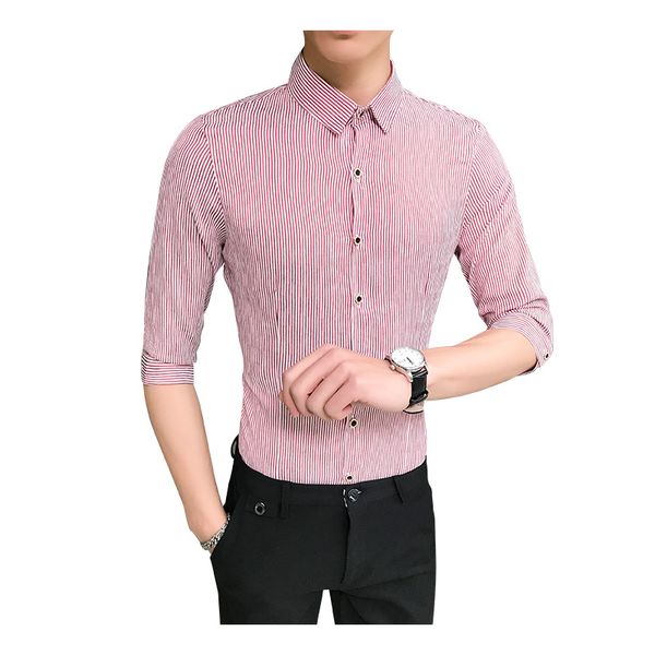 men's casual shirts 2021 men striped 3/4 sleeve shirt mens summer plus size streetwear man male office, White;black
men's casual shirts 2021 men striped 3/4 sleeve shirt mens summer plus size streetwear man male office, White;black
