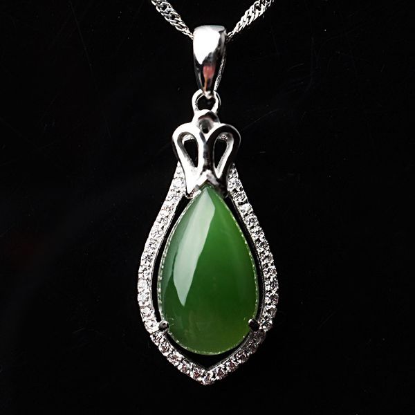 natural certificate of hetian jade pendant with silver ornament factory direct sale fashion female natural jade pendant
natural certificate of hetian jade pendant with silver ornament factory direct sale fashion female natural jade pendant