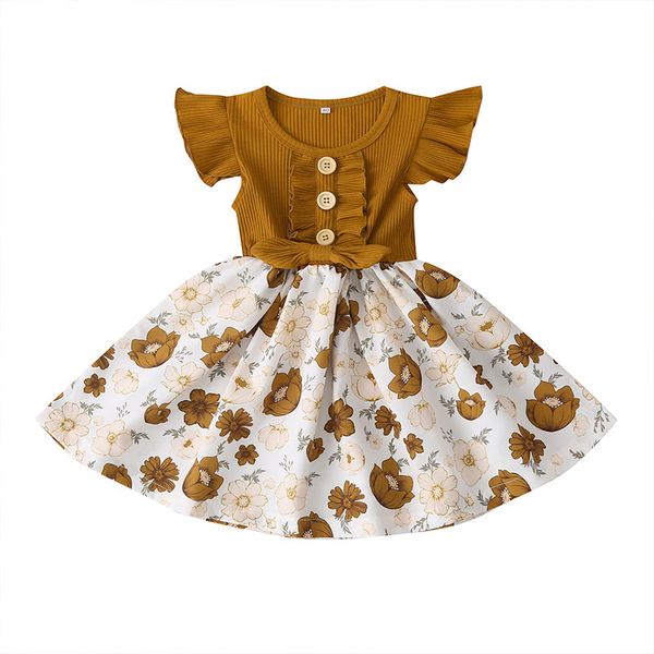 summer girls dress new printed fashion splicing bow children's dress princess kids dresses for girls brown cotton, Red;yellow
summer girls dress new printed fashion splicing bow children's dress princess kids dresses for girls brown cotton, Red;yellow