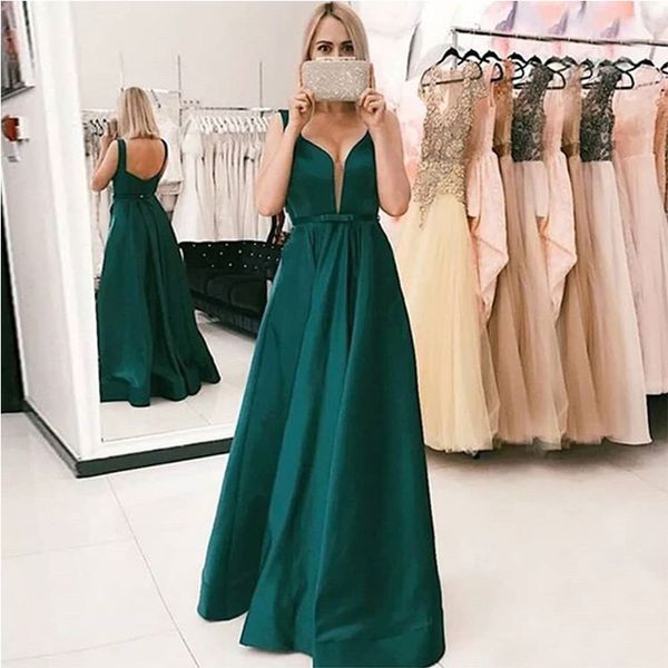 dark green v-neck long prom dresses sleeveless a-line vestidos de formal prom gowns backless satin robe de soiree prom gowns, Black
dark green v-neck long prom dresses sleeveless a-line vestidos de formal prom gowns backless satin robe de soiree prom gowns, Black