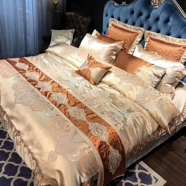 high-end satin bedding set luxury cotton bed sheet linen king wedding embroidery duvet cover set 4pc pillowcase bedclothes
high-end satin bedding set luxury cotton bed sheet linen king wedding embroidery duvet cover set 4pc pillowcase bedclothes