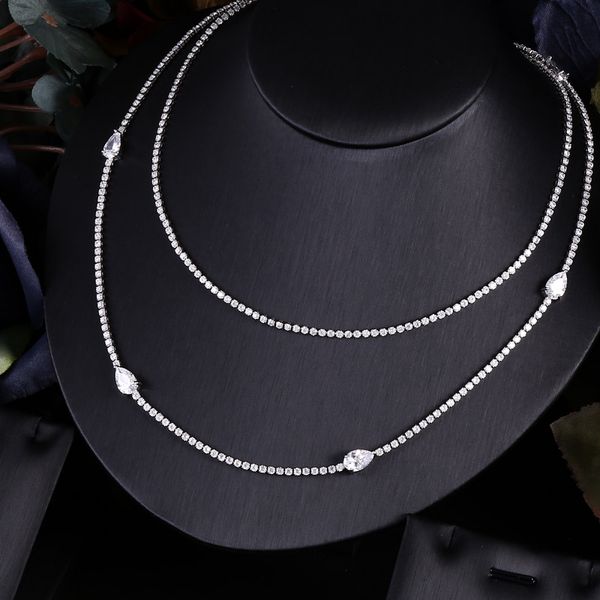 acckingbridal zirconia long disign necklace for women party, dubai nigeria cz crystal wedding copper, Silver
acckingbridal zirconia long disign necklace for women party, dubai nigeria cz crystal wedding copper, Silver