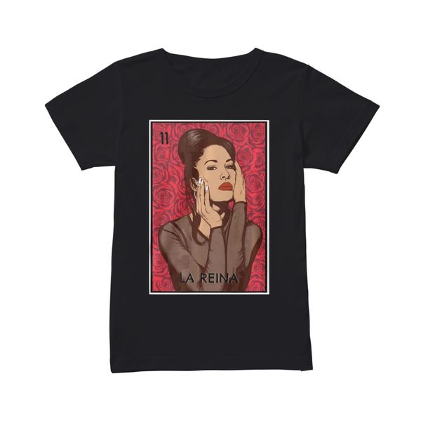 brand la reina selena quintanilla shirt summer men's short sleeve t-shirt, White;black
brand la reina selena quintanilla shirt summer men's short sleeve t-shirt, White;black