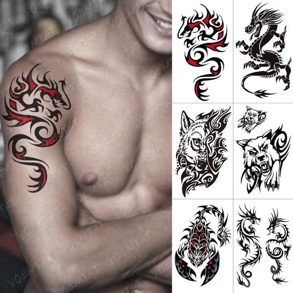 waterproof temporary tattoo sticker dragon fire flash tattoos wolf scorpion body art arm water transfer fake tatoo women men
waterproof temporary tattoo sticker dragon fire flash tattoos wolf scorpion body art arm water transfer fake tatoo women men