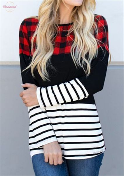 plaid long sleeve t shirt women stitching stripe tee autumn casual tee fashion loose t shirt spring stylish tee, White
plaid long sleeve t shirt women stitching stripe tee autumn casual tee fashion loose t shirt spring stylish tee, White