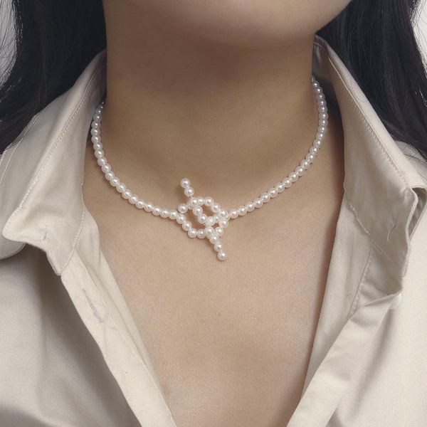 sweet imitation pearl necklaces womens geometric single layer simple ot clasp creative beads choker necklace jewelry for girls, Golden;silver
sweet imitation pearl necklaces womens geometric single layer simple ot clasp creative beads choker necklace jewelry for girls, Golden;silver