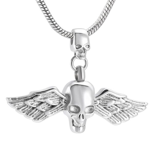 ijd10013 stylish wing silver skull stainless steel cremation urn ashes memorial pendant necklace keepsake with chain jewelry
ijd10013 stylish wing silver skull stainless steel cremation urn ashes memorial pendant necklace keepsake with chain jewelry