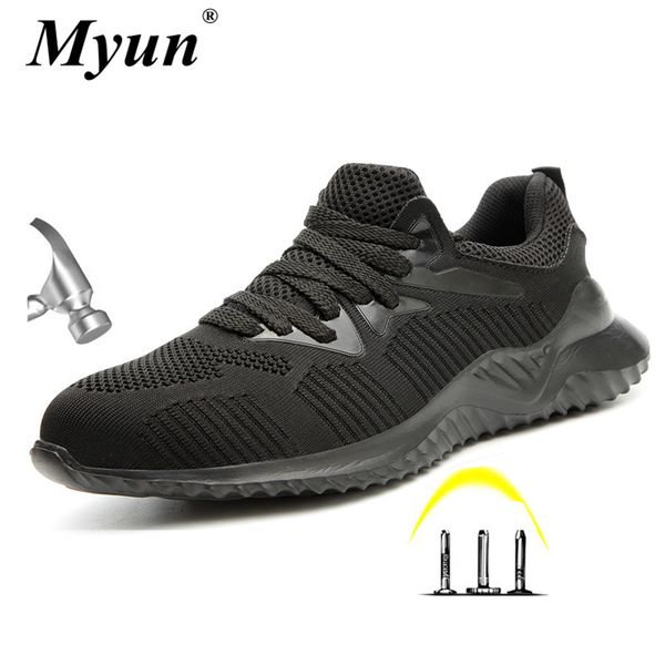 men's fashion mesh light & comfortable steel toe anti smashing work shoes male spring autumn puncture proof safety boots, Black
men's fashion mesh light & comfortable steel toe anti smashing work shoes male spring autumn puncture proof safety boots, Black