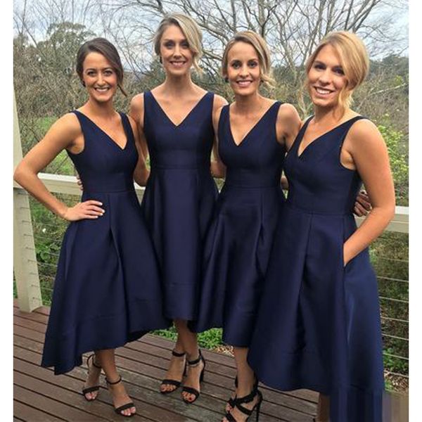 navy blue a line bridesmaid dresses v neck tea length maid of honor dresses wedding party dress, White;pink
navy blue a line bridesmaid dresses v neck tea length maid of honor dresses wedding party dress, White;pink