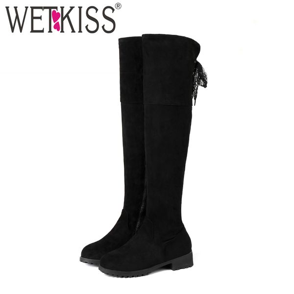 wetkiss low heels women boots cross tied round toe footwear flock female boot platform shoes woman 2018 winter plus size 48, Black
wetkiss low heels women boots cross tied round toe footwear flock female boot platform shoes woman 2018 winter plus size 48, Black