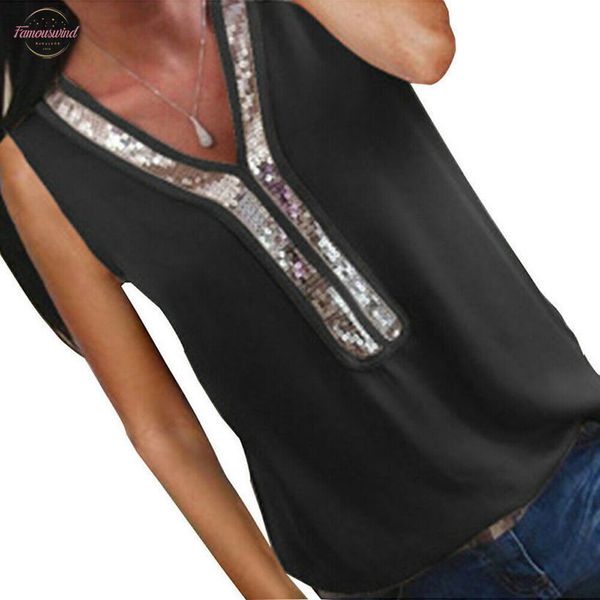 2020 women ladies summer v neck loose casual sleeveless sequin shirt blouse chiffon vintage plain solid transparent clothes, White
2020 women ladies summer v neck loose casual sleeveless sequin shirt blouse chiffon vintage plain solid transparent clothes, White