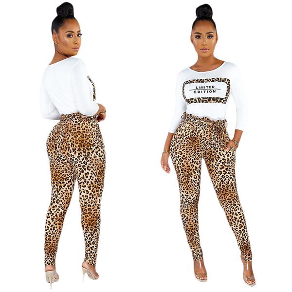 autumn womens two piece pants fashion leopard printed pencil pants long sleeve two piece sets casual womens clothing, White
autumn womens two piece pants fashion leopard printed pencil pants long sleeve two piece sets casual womens clothing, White